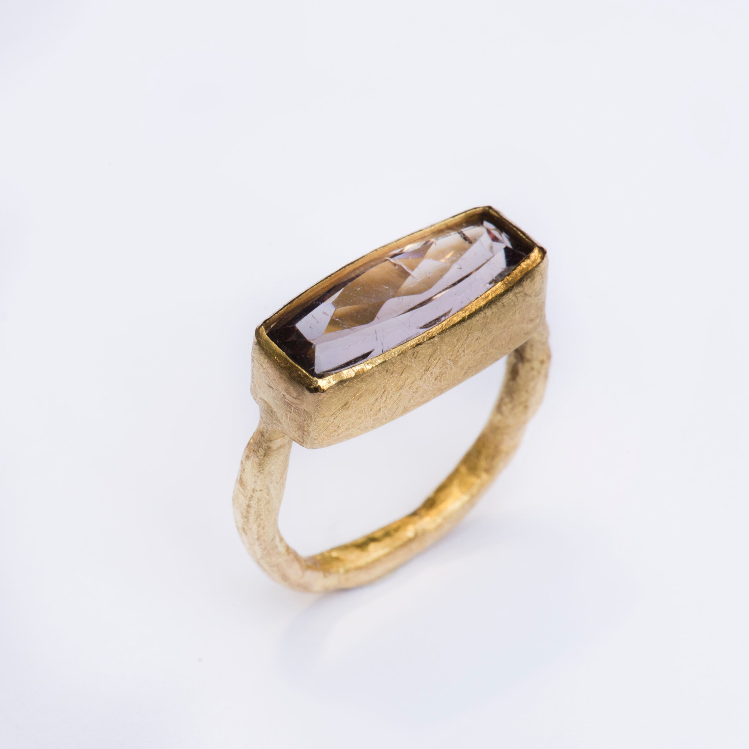 Pineapple cut Lilac Tourmaline Gold Ring by Disa Allsopp
