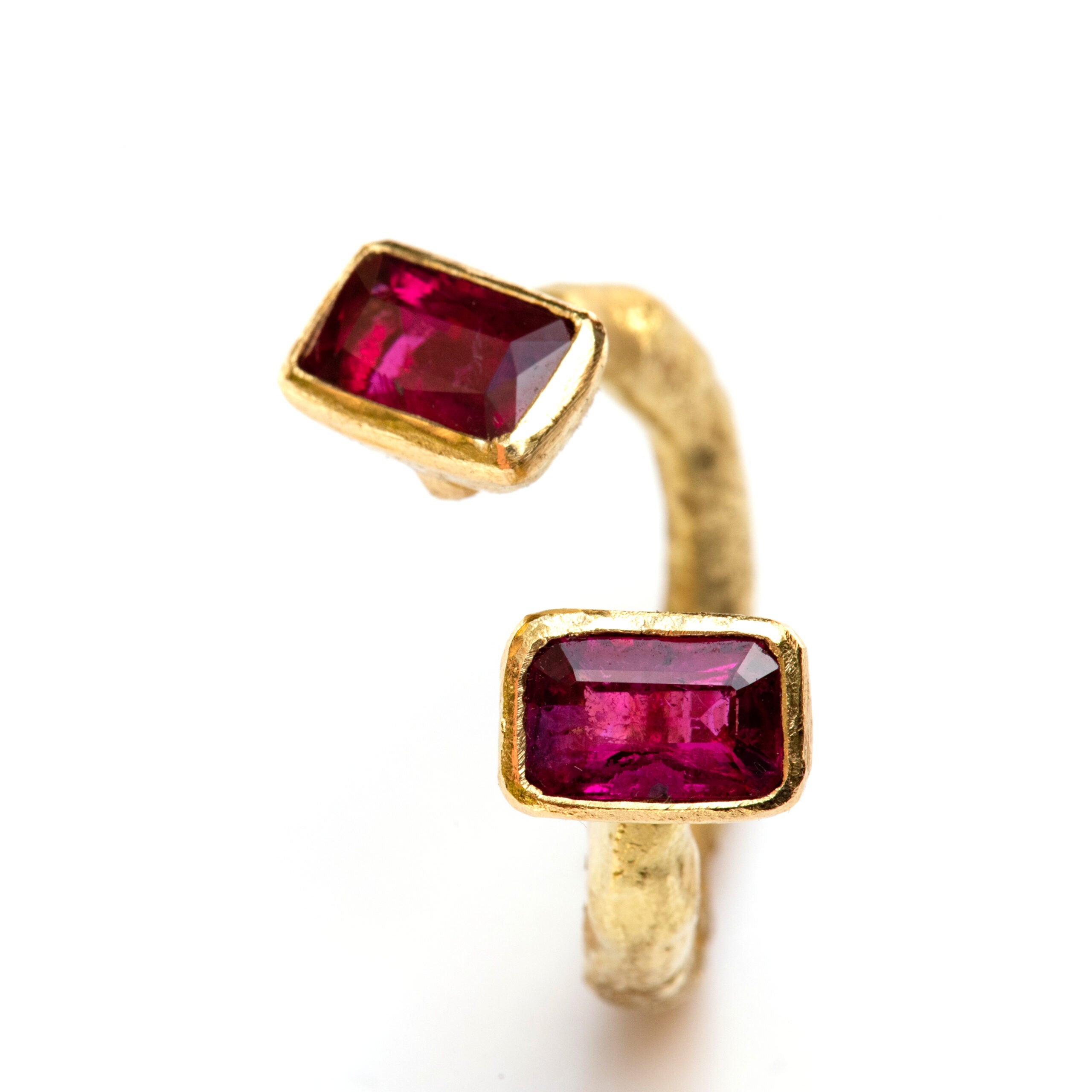 Open ring with pink tourmalines by Disa Allsopp