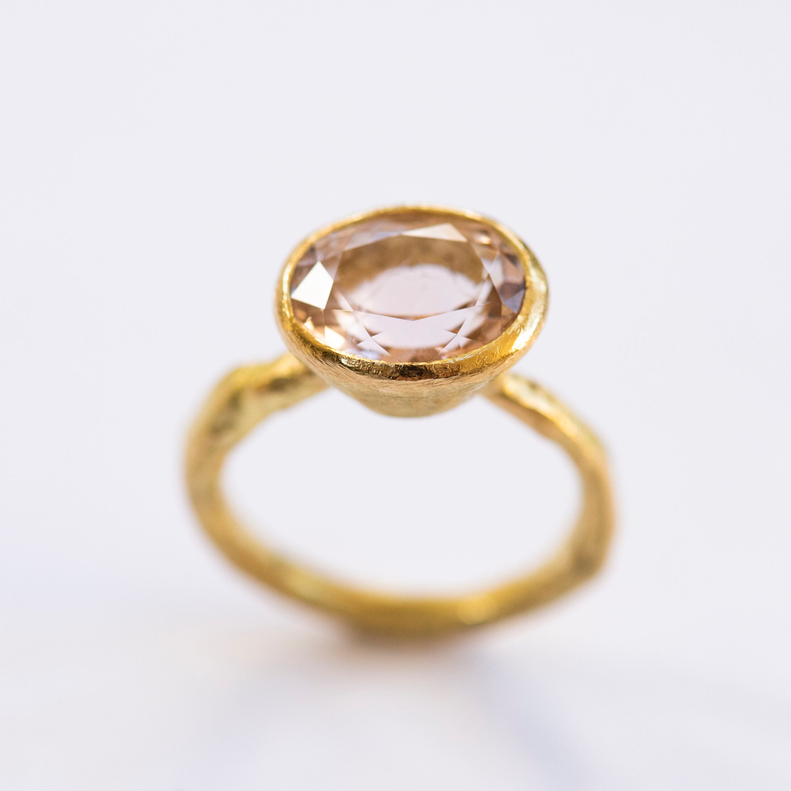 Oval pink tourmaline ring by Disa Allsopp