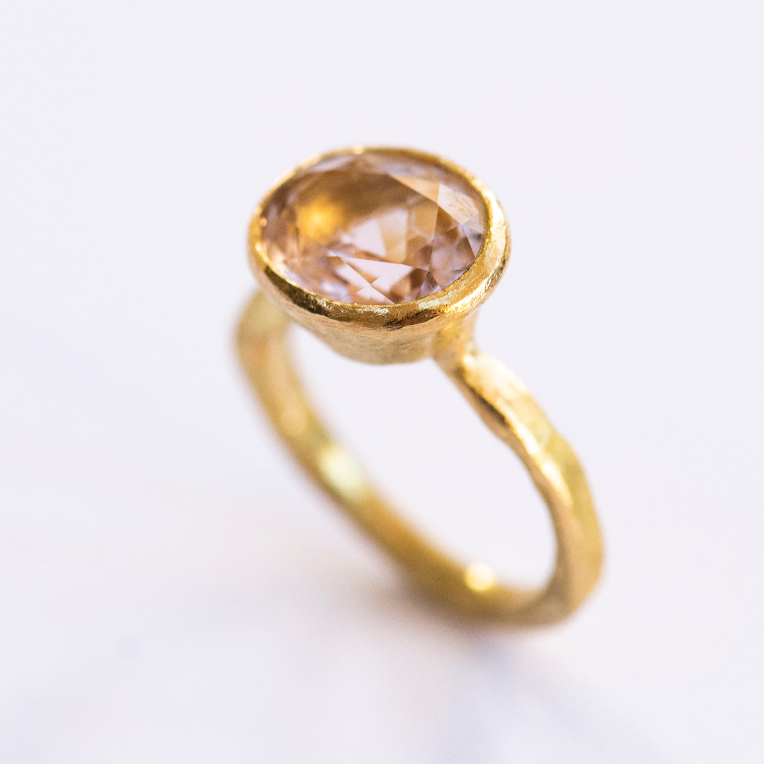 Oval pink tourmaline ring by Disa Allsopp