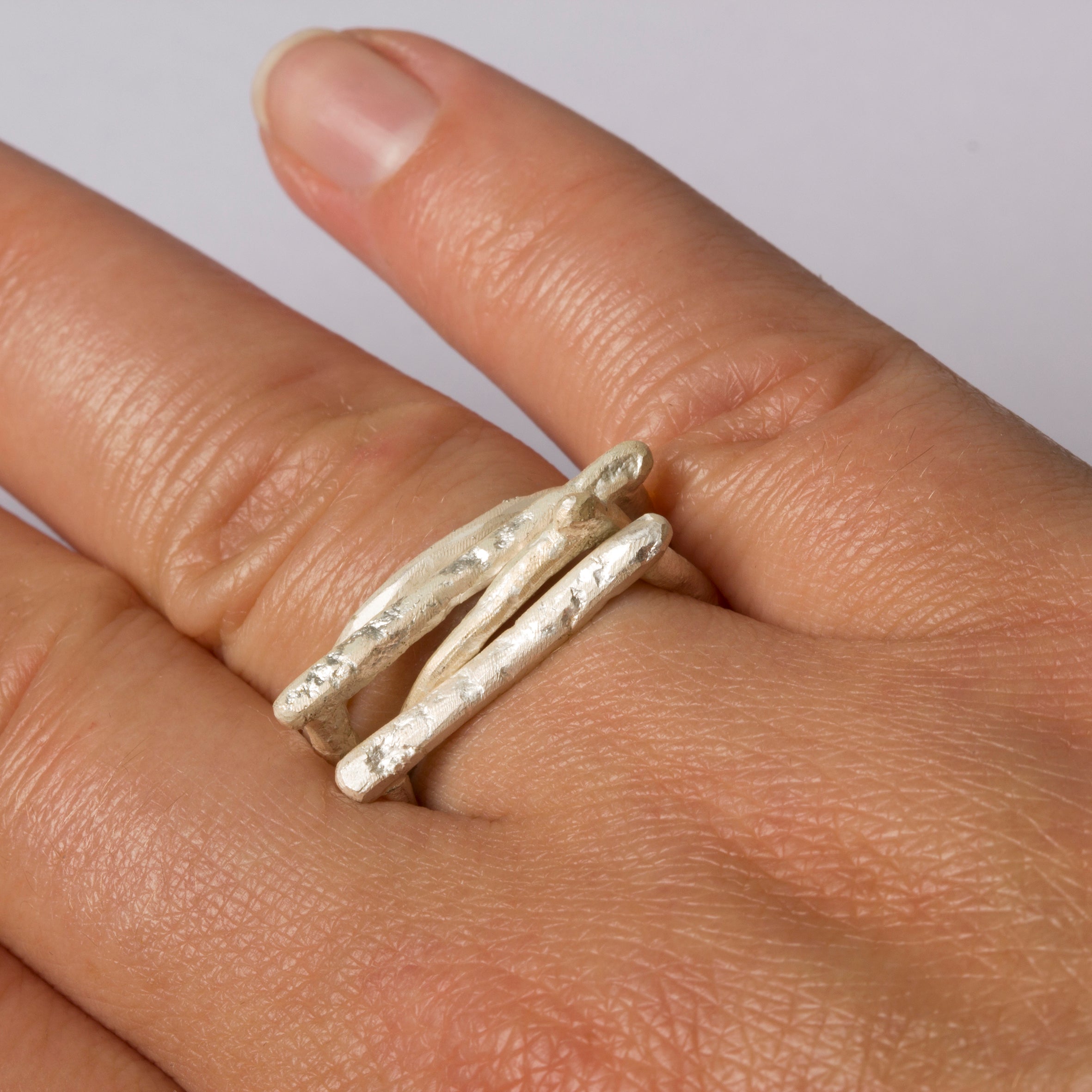 Silver Trapeze Ring by Disa Allsopp