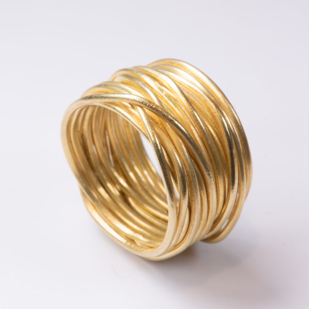 Gold Spaghetti Ring by Disa Allsopp