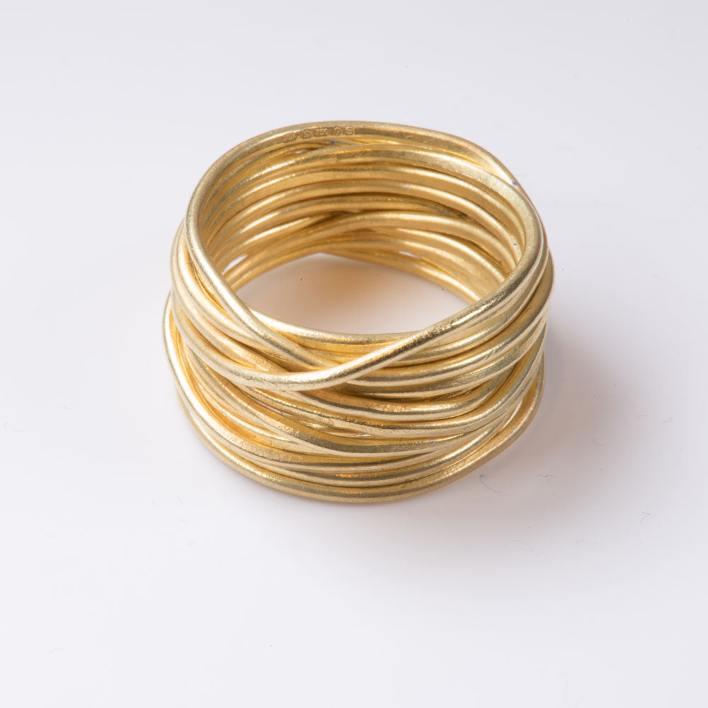 Gold Spaghetti Ring by Disa Allsopp