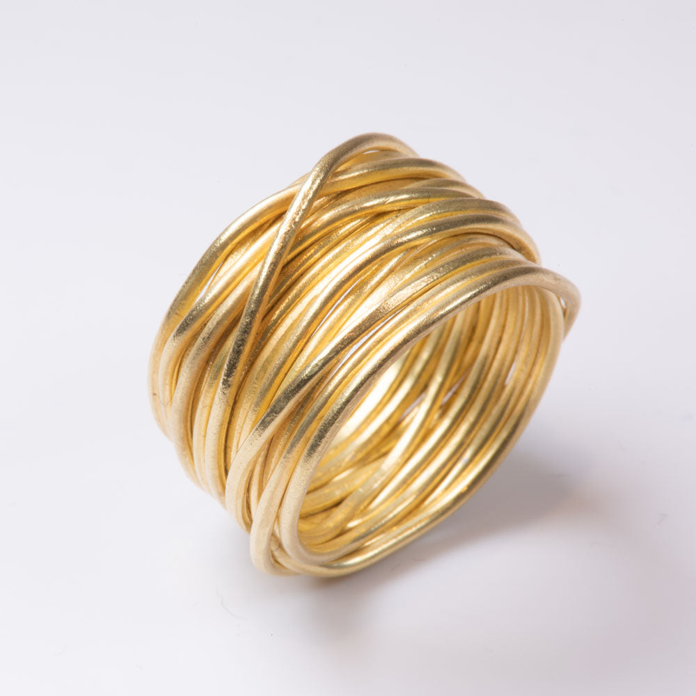 Gold Spaghetti Ring by Disa Allsopp