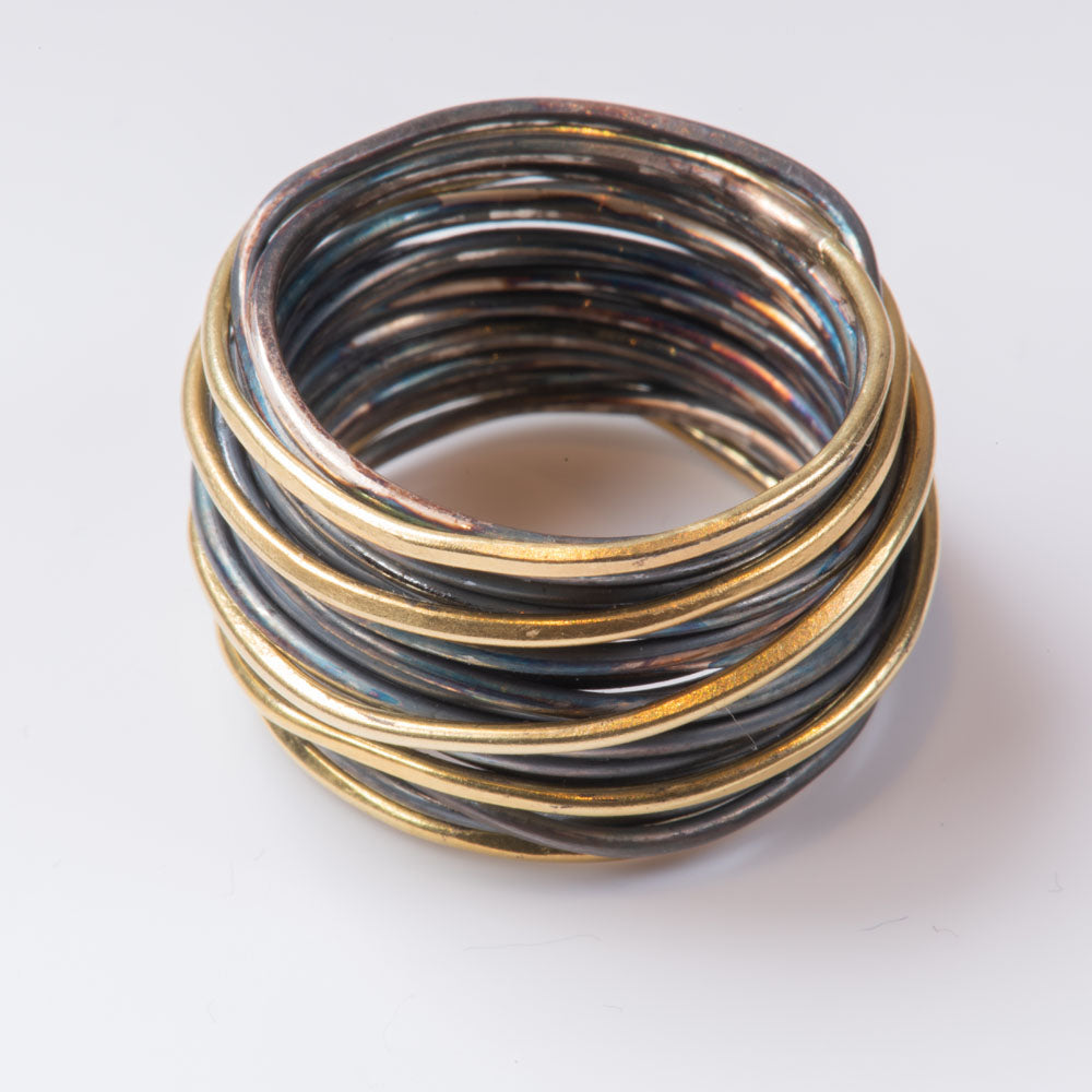 Four Gold Strand Spaghetti Ring by Disa Allsopp