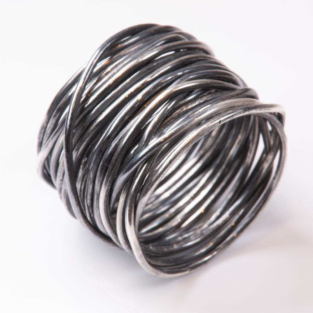 Oxidised Grande Spaghetti Ring by Disa Allsopp