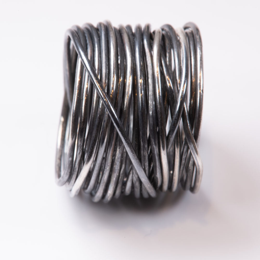 Oxidised Grande Spaghetti Ring by Disa Allsopp