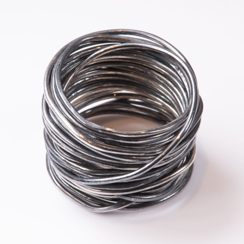 Oxidised Grande Spaghetti Ring by Disa Allsopp