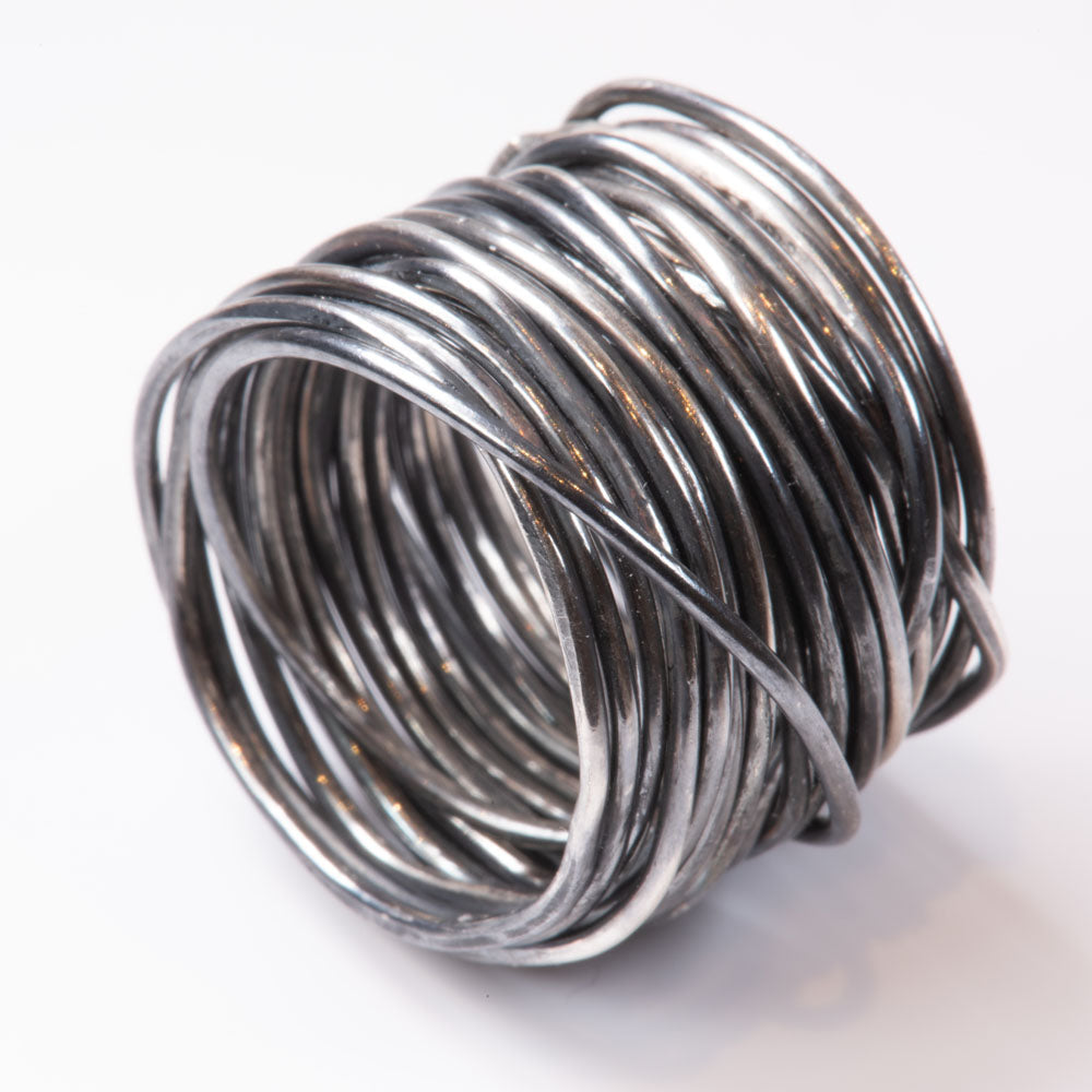Oxidised Grande Spaghetti Ring by Disa Allsopp