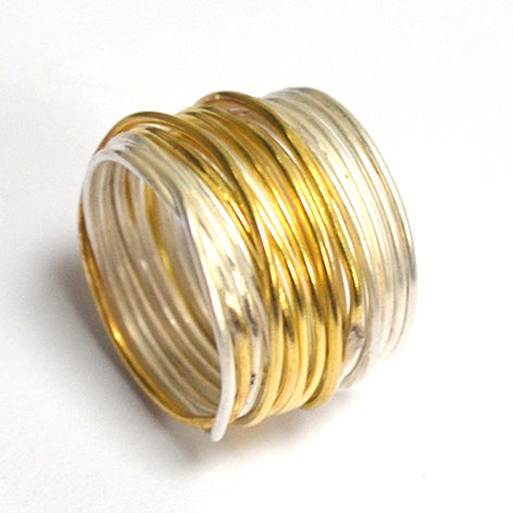 Six Gold Strand Spaghetti Ring