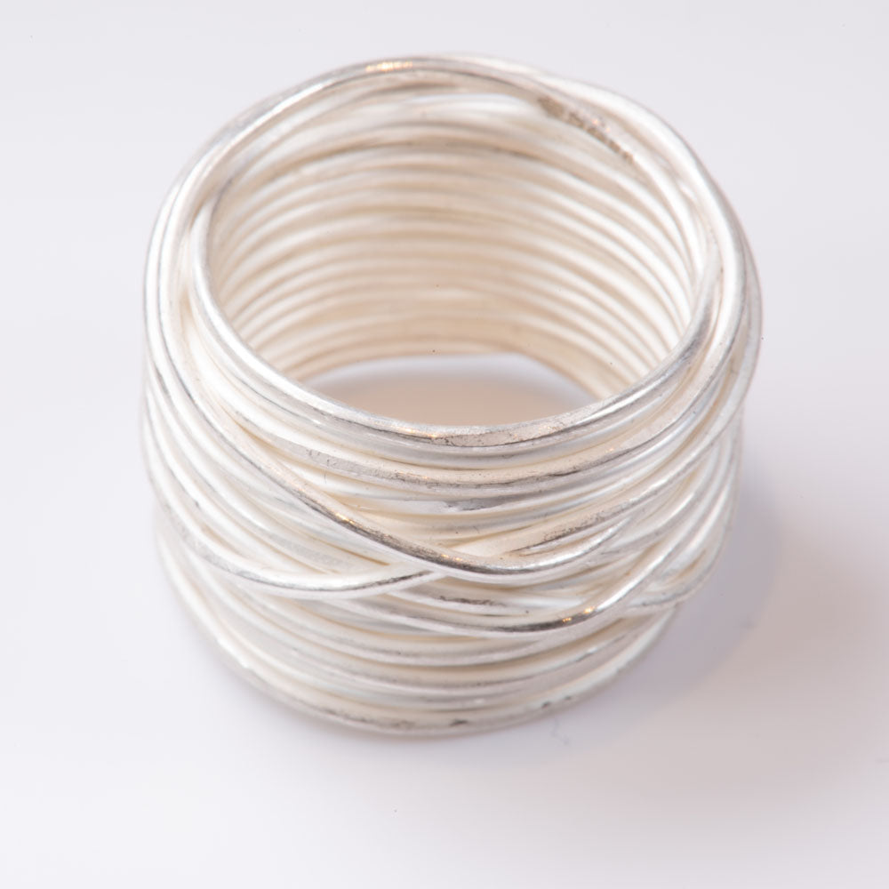 Silver Grande Spaghetti Ring by Disa Allsopp