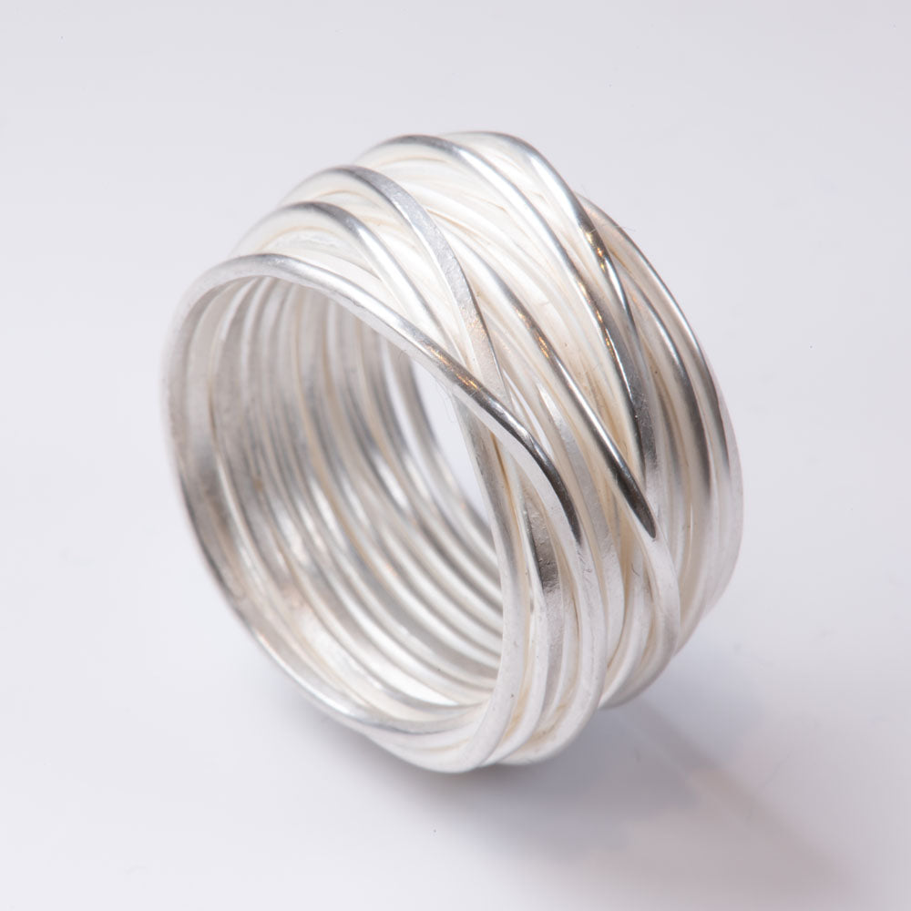 Silver Spaghetti Ring by Disa Allsopp