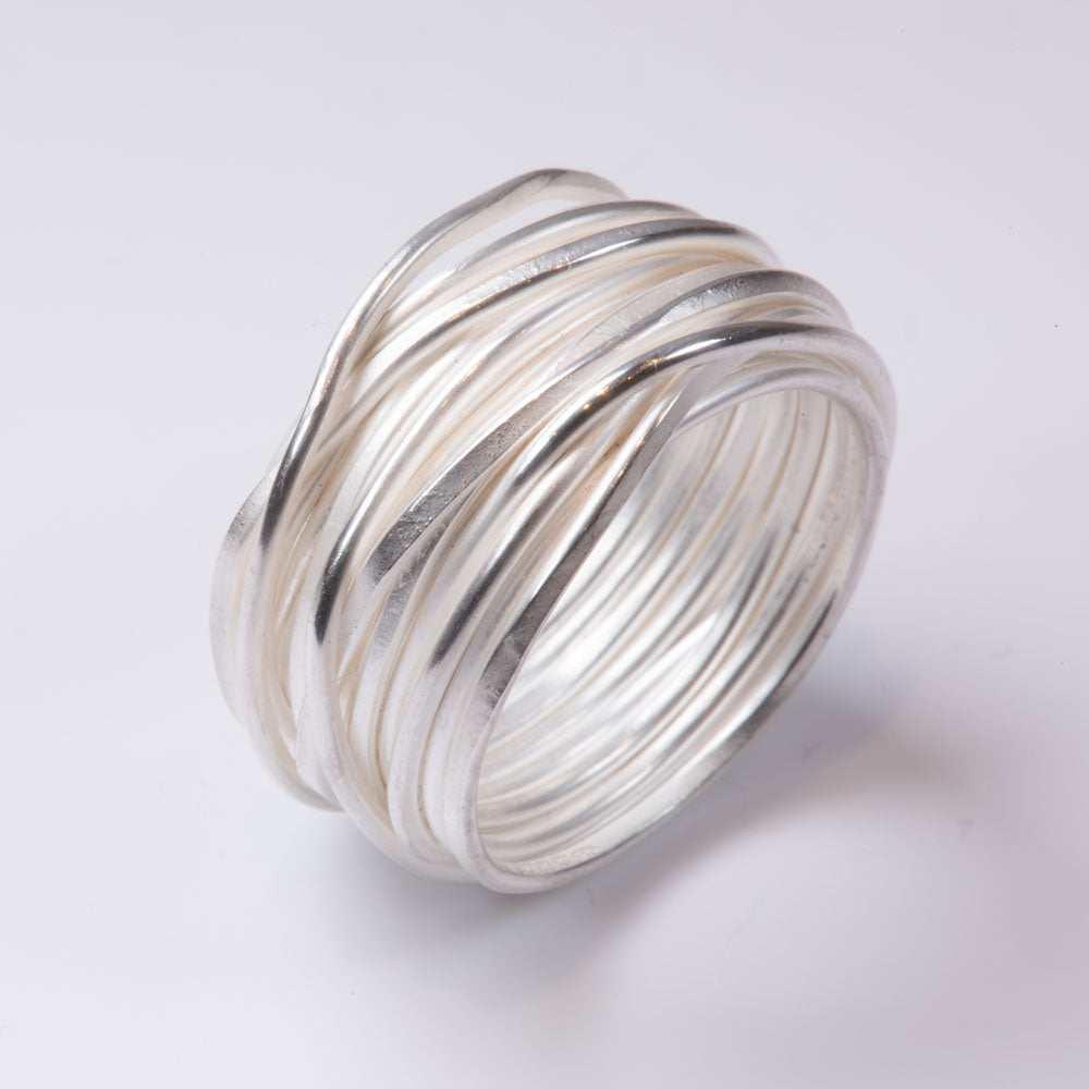 Silver Spaghetti Ring by Disa Allsopp