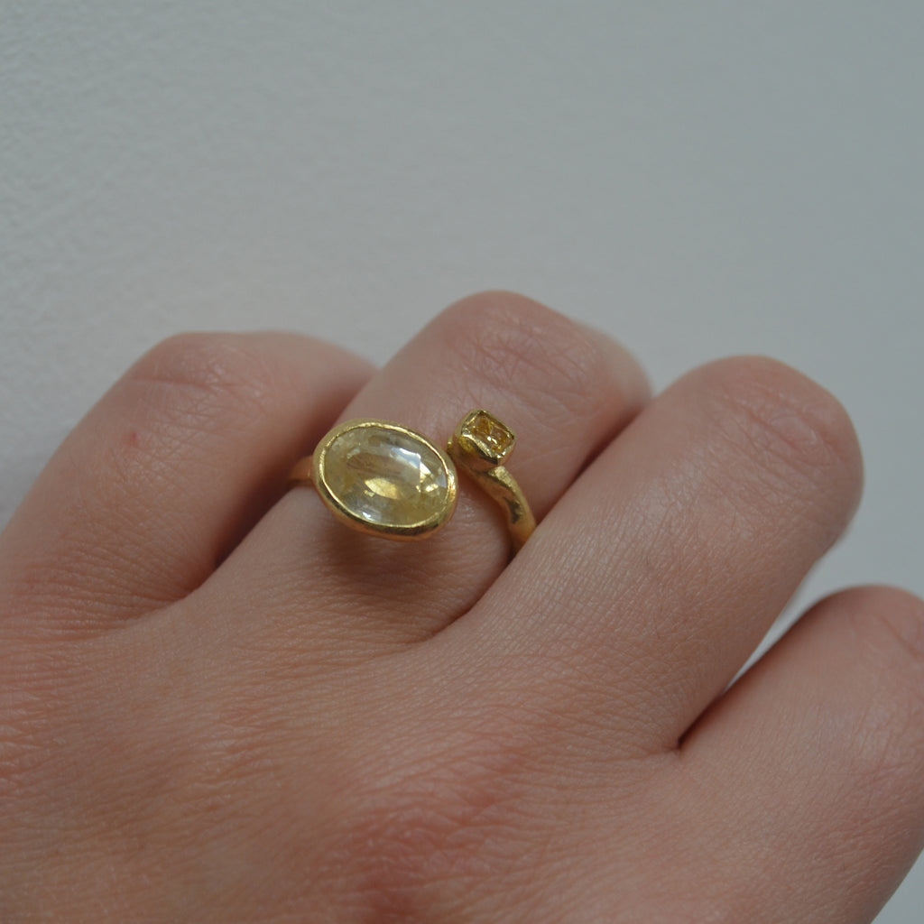 Yellow Sapphire & Diamond 18k Gold Ring by Disa Allsopp