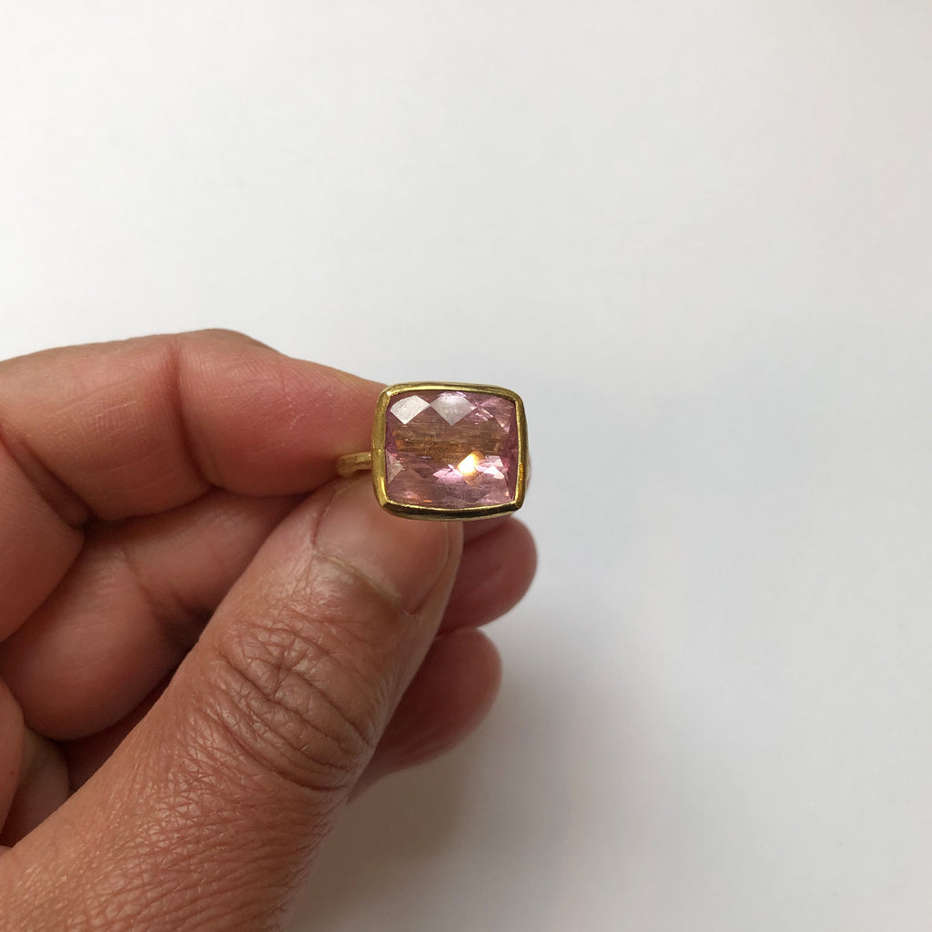 Pink Tourmaline 18k Gold Ring by Disa Allsopp