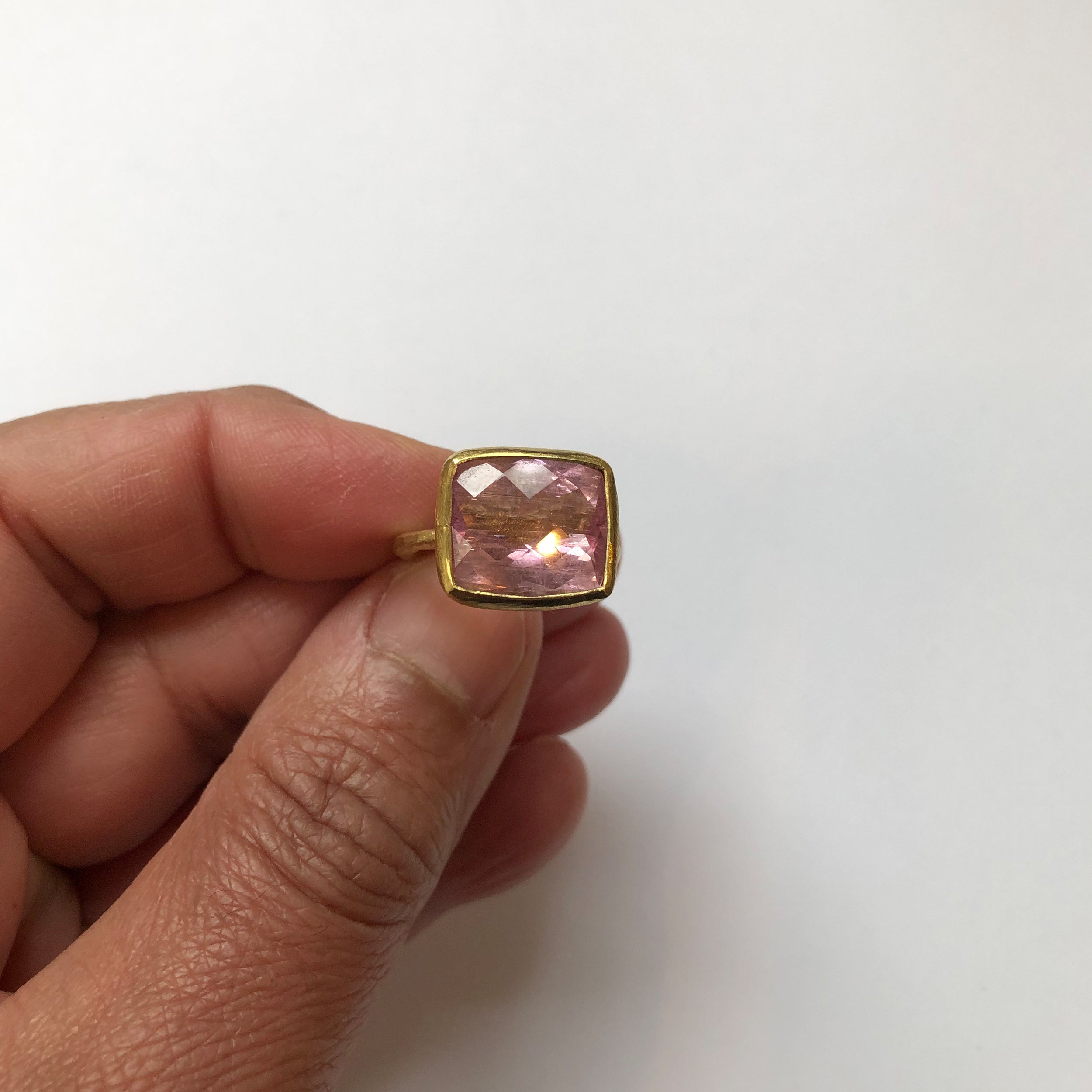 Pink Tourmaline 18k Gold Ring by Disa Allsopp
