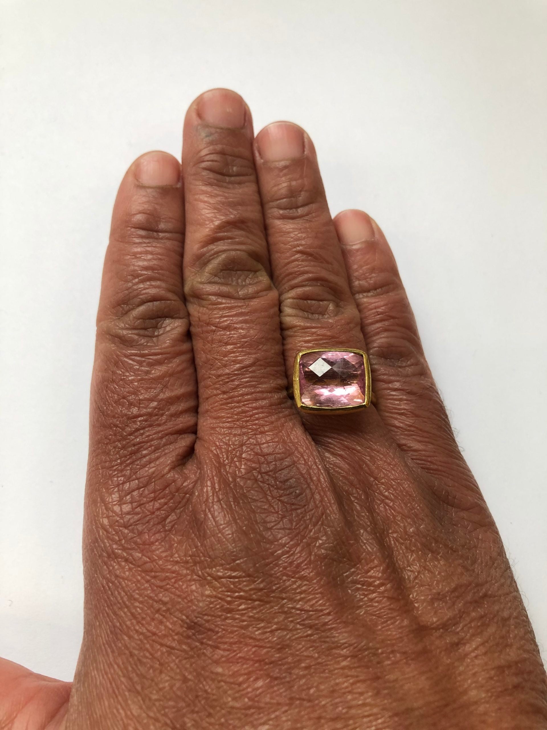 Pink Tourmaline 18k Gold Ring by Disa Allsopp